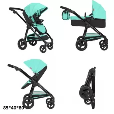 Коляска для ляльки 2в1 CARRELLO ULTRA 9696 GREEN з сумкою метал.кор.51*14,5*44,5 Коляска для ляльки 2в1 CARRELLO ULTRA 9696 GREEN з сумкою метал.кор.51*14,5*44,5