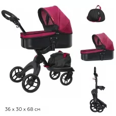 Коляска для кукол Carrello Gloria 9631A металл красная с сумкой Коляска для кукол Carrello Gloria 9631A металл красная с сумкой