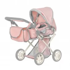 Коляска для куклы Carrello Unico 9346 металлическая розовая