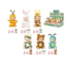 Кукла в яйце в костюмах животных Sleeping Doll Magic Egg, 10,5 см, подвес, набор 6 шт (цена за 1шт) FY918606