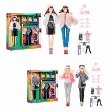 Шарнирная кукла BabyToys 2324-3-4 с нарядами и обувью 30см