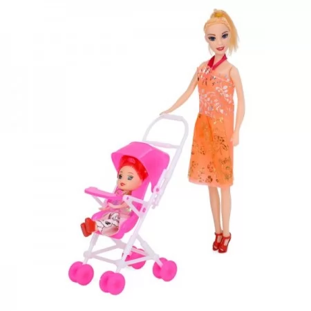 Лялька BabyToys 333-54 25см з коляскою для дівчинки