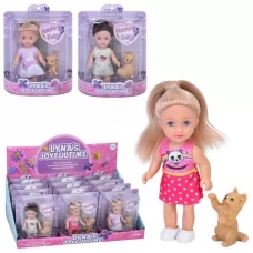 Кукла 3823 12см, животное 3,5см, на листе, 12шт(3виды) в дисплее, 36,5-15,5-19см