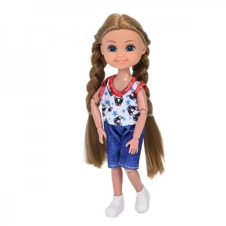 Шарнирная кукла BabyToys 618-05 15см со скейтом