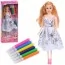Лялька BabyToys 6388-3 з сукнею-розмальовкою та фломастерами