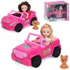 Кукла с машинкой BabyToys 9045-18-19 и собакой, 11 см