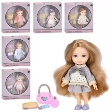 Кукла 91019-CDE 15см, шарнирная, аксессуары, 6 видов, в кор-ке