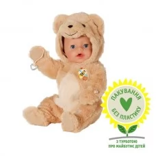 Кукла Baby Born Эмма в костюме мишки 43 см с аксессуарами 