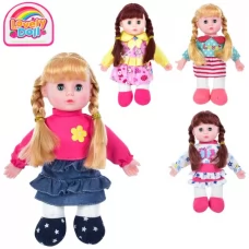Кукла LY3001-2-3-4 мягконабивная, 28см, муз, бат-таб, 4вида, в кульке
