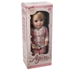 Кукла M 6463 I UA Адель, 53см, интерактивная, подвижные голова и руки, настоящая мимика/подвижные уста, 35 стихов, 4 сказки, 7 песен, говорит более 80 фраз, отвечает на вопросы, на бат-ке, в коробке, 21,5-53-16см