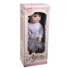 Кукла M 6561 I UA Адель, 53см, интерактивная, подвижные голова и руки, настоящая мимика/подвижные уста, 35 стихов, 4 сказки, 7 песен, говорит более 80 фраз, отвечает на вопросы, книга (мягкая), на бат-ке, в коробке, 21,5-53-16