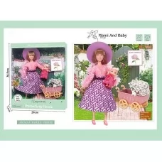 Кукла BabyToys A 790-2 семья с коляской и аксессуарами 30 см