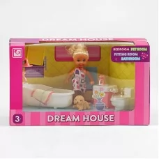 Кукла BabyToys K 899-130 с ванной и мебелью, 10 см Кукла BabyToys K 899-130 с ванной и мебелью, 10 см