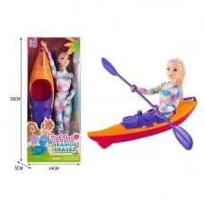 Кукла BabyToys ST 55669-9 с каяком и веслом, 30 см