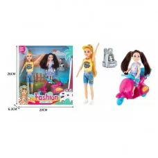 Кукла BabyToys ST 5612-11 семья 2 шт со скутером и рюкзаком