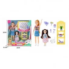 Кукла BabyToys семья 2 фигурки с собакой и магазинчиком