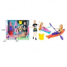 Набор куклы семья BabyToys с байдарками и жилетом, 30 см Набор куклы семья BabyToys с байдарками и жилетом, 30 см