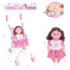 Лялька з коляскою BabyToys LA 66-2 плаче сміється 31 см