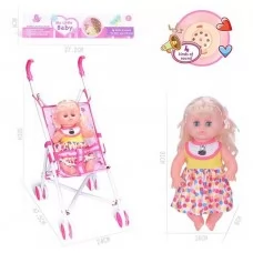 Кукла с коляской Babytoys LA 66-3 интерактивная 31 см