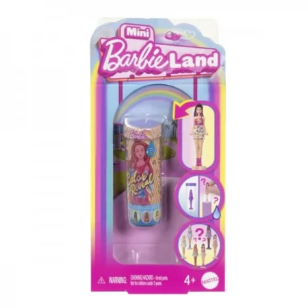 Мінілялечка-сюрприз Barbie "Color Reveal" серії "Mini BarbieLand" – райдужні та стильні Розмір пакунку	3 x 8 x 15 см ,
Вага	26 г,
Розмір іграшки	4 см
