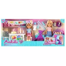 Набор кукол BabyToys 606120 с мебелью и животными, 13 см