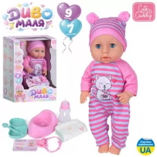Кукла YL2640K-AI DM-UA пупс, 40см, пьет-писающий, сенсорный, музыка, звук, песня(УКР), реагирует на соску, горшок, соска, подгузник, посуда, бутылочка, на бат-ке, в коробке, 26,5-38-15,5см