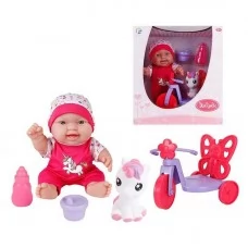 Кукла пупс BabyToys 716 A с велосипедом 24 см