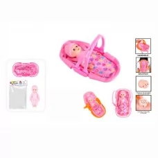 Кукла-пупс BabyToys CS189-3 28см с люлькой переноской