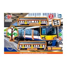 Дитяча залізниця електрична з локомотивом, одним вагоном і світловими ефектами, 15 деталей JHX5717 Дитяча залізниця електрична з локомотивом, одним вагоном і світловими ефектами, 15 деталей JHX5717
