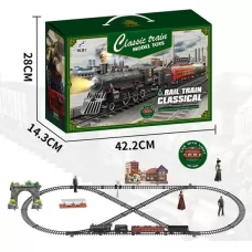 Железная дорога 30-2 181-78см, локомотив, 3 вагона, звук, свет, пара/дым, на бат-ке, в кор-ке