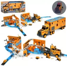 Гараж XG879-120 2в1(трейлер 59см), транспорт, 1:64, звук, світло, дорожні знаки, на бат(табл), в кор-ці