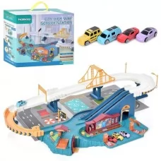 Автотрек 6601A BabyToys 4 машинки зі світлом і звуком