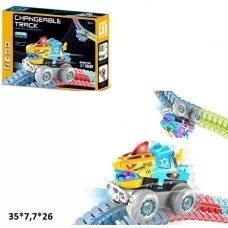 Автотрек BabyToys B621 с машинкой-динозавром, светом, батарейки