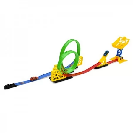 Автотрек BabyToys D663-601 с 2 машинками и инерцией, 26 деталей
