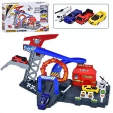 Автотрек P869-A BabyToys с поворотом 360 градусов, 4 машинки