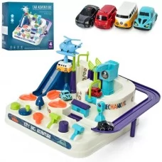 Автотрек BabyToys T802A с 4 машинками и вертолетом