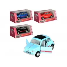 Машинка инерционная металлическая Fiat 500, KT5004W, 12 см, открываются двери, Kinsmart
