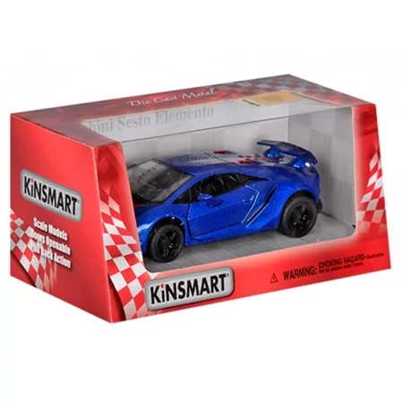 Машинка инерционная металлическая Lamborghini Sesto Elemento, 13 см, открываются двери, Kinsmart KT5359W