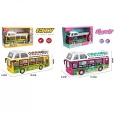 Инерционный двухэтажный автобус BabyToys со звуком и светом