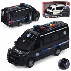 Машина 215C-1D-2D інерція, поліція, 26,5см, 1:16, звук, гумові колеса, 2 види, на бат(табл), в кор-ці, 31,5-18-11см