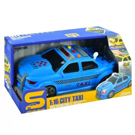 Машина JS124DE таксі, 24,5 см, 1:16, звук, світло, 2 кольори, на бат-ці (табл), в кор-ці Машина JS124DE таксі, 24,5 см, 1:16, звук, світло, 2 кольори, на бат-ці (табл), в кор-ці