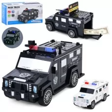 Машина WF-3018 26см, поліція, сейф з кодом, затягує купюри, звук, світло, 2 кольори, на бат-ці, в кор-ці, 28,5-15-13,5