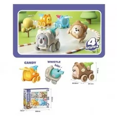 Набор машинок BabyToys LZ 004-4 инерционные со свистком 4 шт