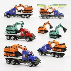 Трейлер с экскаватором BabyToys 9040-5 инерционный 2 цвета