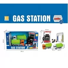 Заправна станція 890-35 A 2 вантажівки, інерція, гумові шини, звук зправки, в коробці