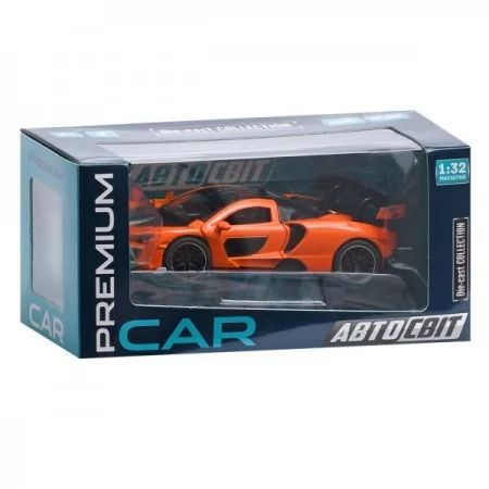 Машина AP-1749 АвтоСвіт, 1:32, метал, інерція, 16см, звук, світло, відчиняються двері/багажник/капот, гумові колеса, 3 кольори, на бат(табл), в кор-ці, 20-10-9см