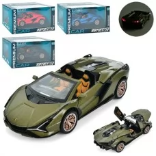 Машина AP-1804 АвтоСвіт, 1:32, метал, інерц,15см,звук,світло,відчин.двері/капот,гумові колеса,на підставці,4кольори, бат(таб),в кор-ці