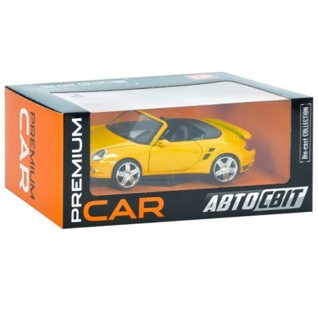 Машина AP-1932 АвтоСвіт, 1:24, Porsche 911 Turbo Cabriolet, метал, 18см, відкриваються двері, гумові колеса, в кор-ці Машина AP-1932 АвтоСвіт, 1:24, Porsche 911 Turbo Cabriolet, метал, 18см, відкриваються двері, гумові колеса, в кор-ці