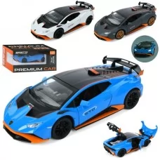 Машина AP-2027 АвтоСвіт, 1:24, метал, інерц, 21см, звук, світло, відчиняються двері/багажник, гумові колеса, 3 кольори, бат(табл), в кор-ці