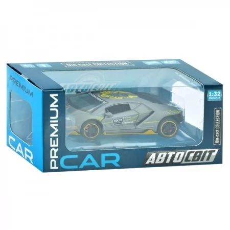 Машина AP-2039 АвтоСвіт,1:32,метал, інерц,15,5см,звук,світло,відчиняються двері/багажник,гумові колеса, 2види, бат(табл), в кор-ці